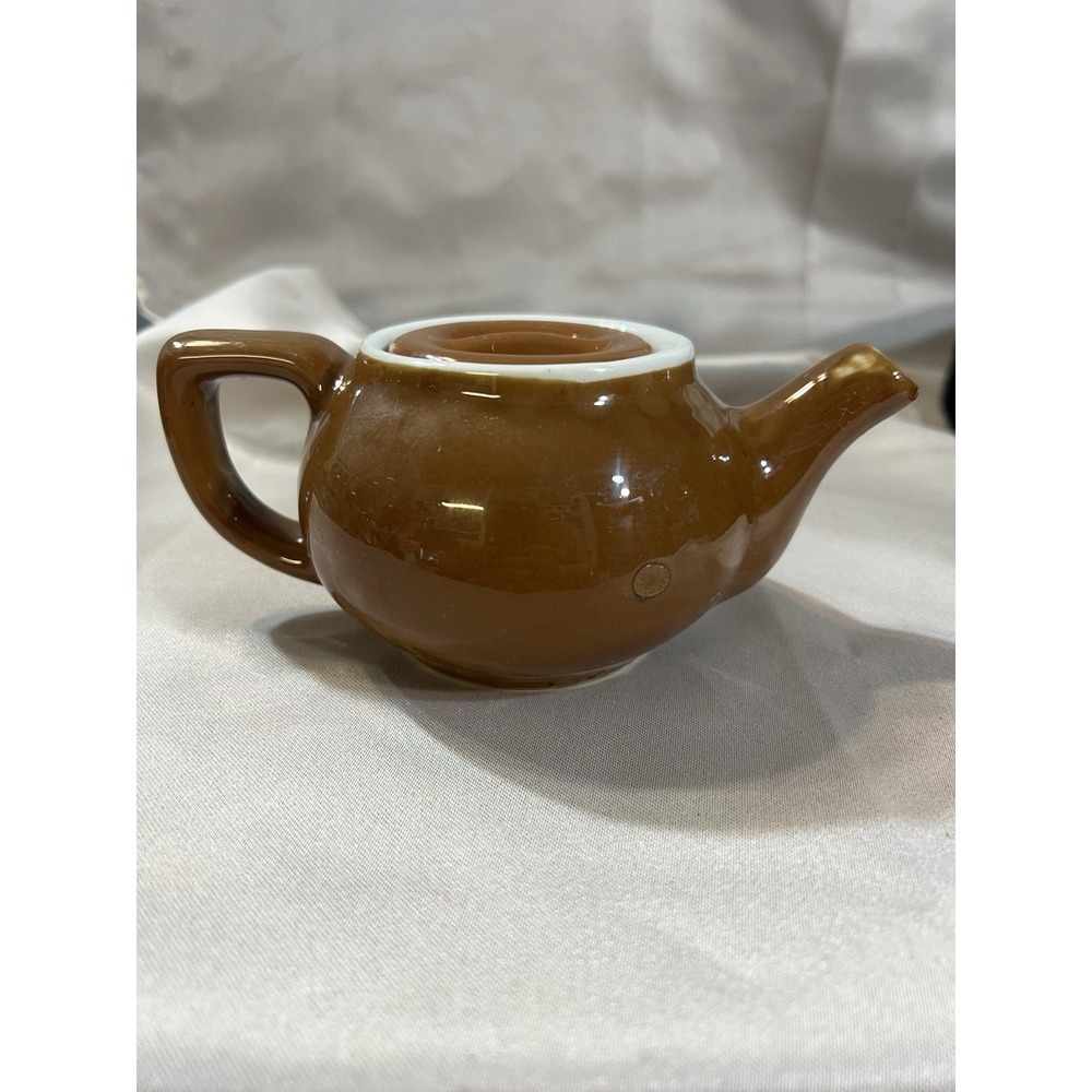 Tepco Brown Single Serve Ceramic Tea Pot w/Lid Hot Water‎ Pot (2481)
